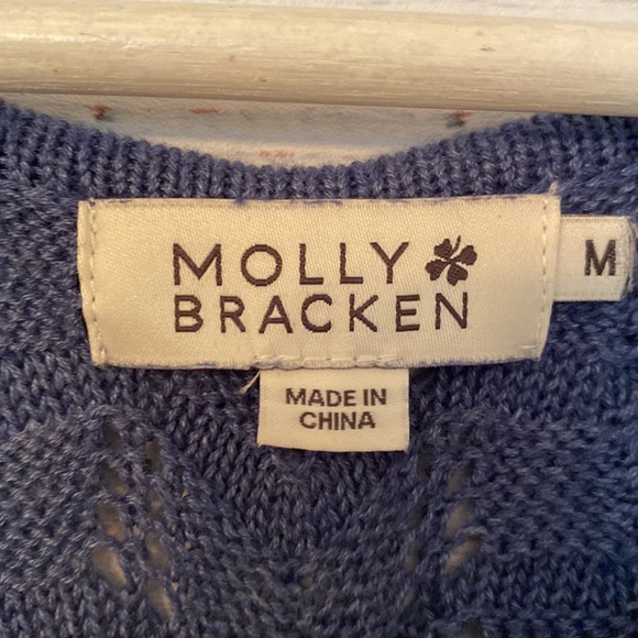 Molly Bracken Beautiful Blue Cardigan Sweater Size M - Picture 2 of 6